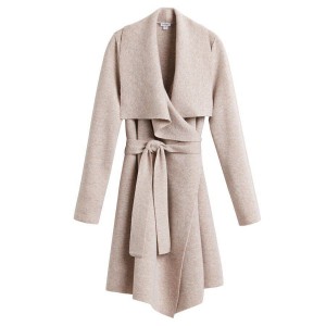 Abrigos Cuyana Lana Cashmere Corta Wrap Mujer Beige | FUC2982FP