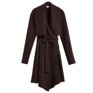 Abrigos Cuyana Lana Cashmere Corta Wrap Mujer Marrones Oscuro | NCJ5076RC