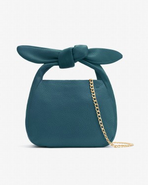 Bolsa De Hombro Cuyana Mini Bow Mujer Azules | ZCQ4793VW