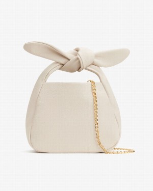 Bolsa De Hombro Cuyana Mini Bow Mujer Blancas | LOP6743WS