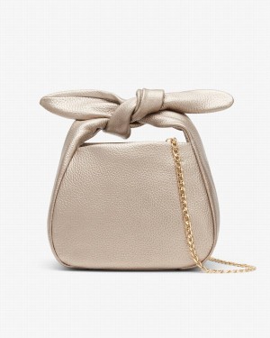 Bolsa De Hombro Cuyana Mini Bow Mujer Doradas | XIK5155WH