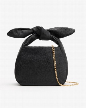 Bolsa De Hombro Cuyana Mini Bow Mujer Negras | BEB5817MB