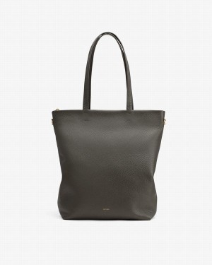 Bolso Tote Cuyana Altas Easy Cremallera Mujer Verde Oscuro | HZP6949MB