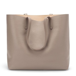 Bolso Tote Cuyana Classic Structured Cuero Mujer Gris Rosas | LXD195GT