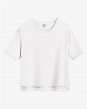 Camiseta Cuyana Pima Cropped Tee Mujer Blancas | AWG9267UM