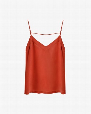 Camiseta Tirantes Cuyana Silk Cami Mujer Naranjas | NQI283EN