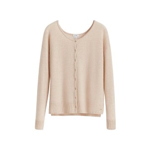 Cárdigan Cuyana Single-Origin Cashmere Mujer Beige | PPI7572SF