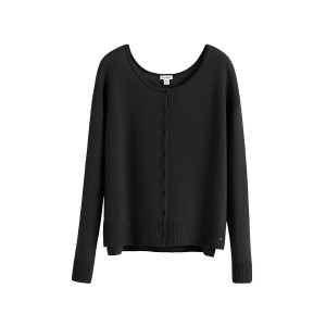 Cárdigan Cuyana Single-Origin Cashmere Mujer Negras | IBJ5285UO