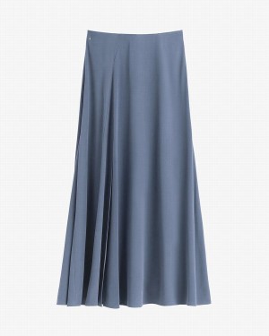 Falda Cuyana Washable Silk Maxi Mujer Azules | FIP3312UU