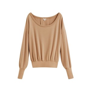 Sudaderas Cuyana French Terry Boatneck Mujer Marrones | DIY5958YG