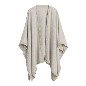 Truien Cuyana Baby Alpaca Square Edge Cape Mujer Gris Claro | TEN5054PK