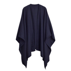 Truien Cuyana Baby Alpaca Square Edge Cape Mujer Azul Marino | BXU5786TR