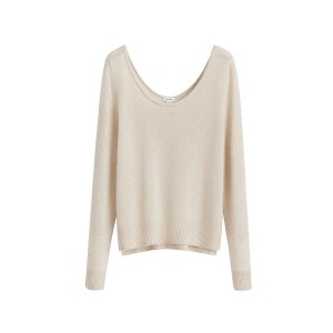 Truien Cuyana Single-Origin Cashmere Scoop Neck Mujer Blancas | BIG1390ZD