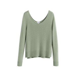 Truien Cuyana Single-Origin Cashmere Scoop Neck Mujer Verde | GUQ3138ZY