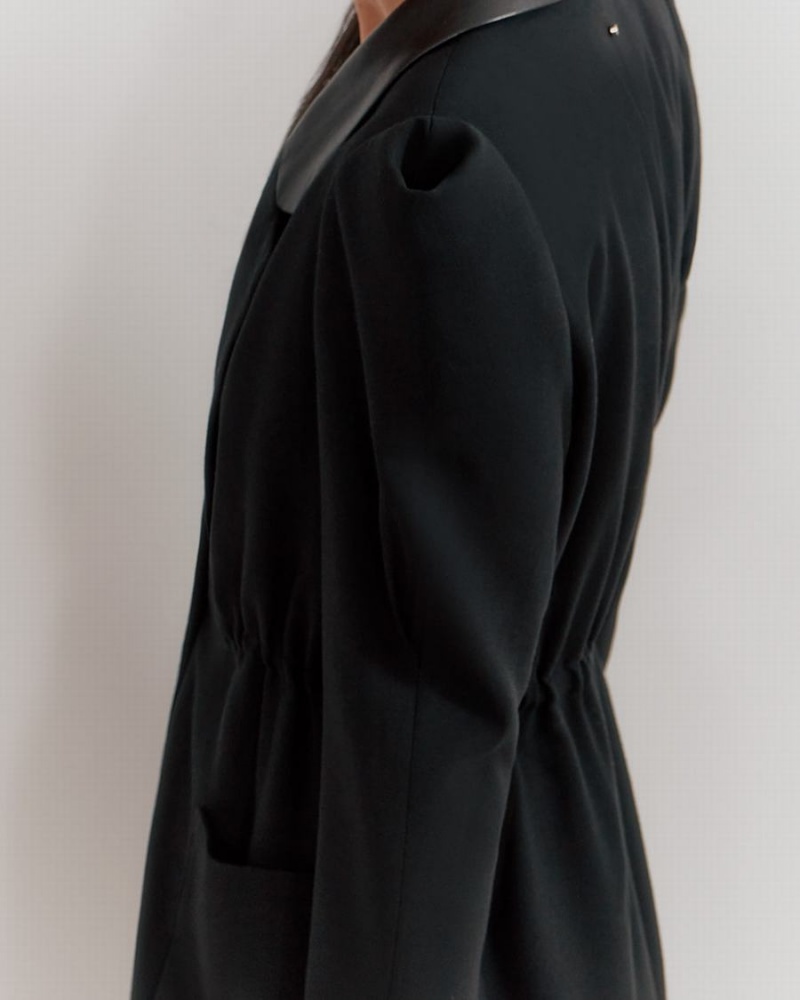 Blazers Cuyana Draped Sleeve Mujer Negras | BIU5997XW