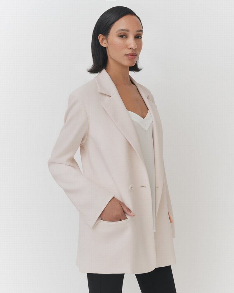 Blazers Cuyana Relaxed Mujer Creme Blancas | CEC2989JT