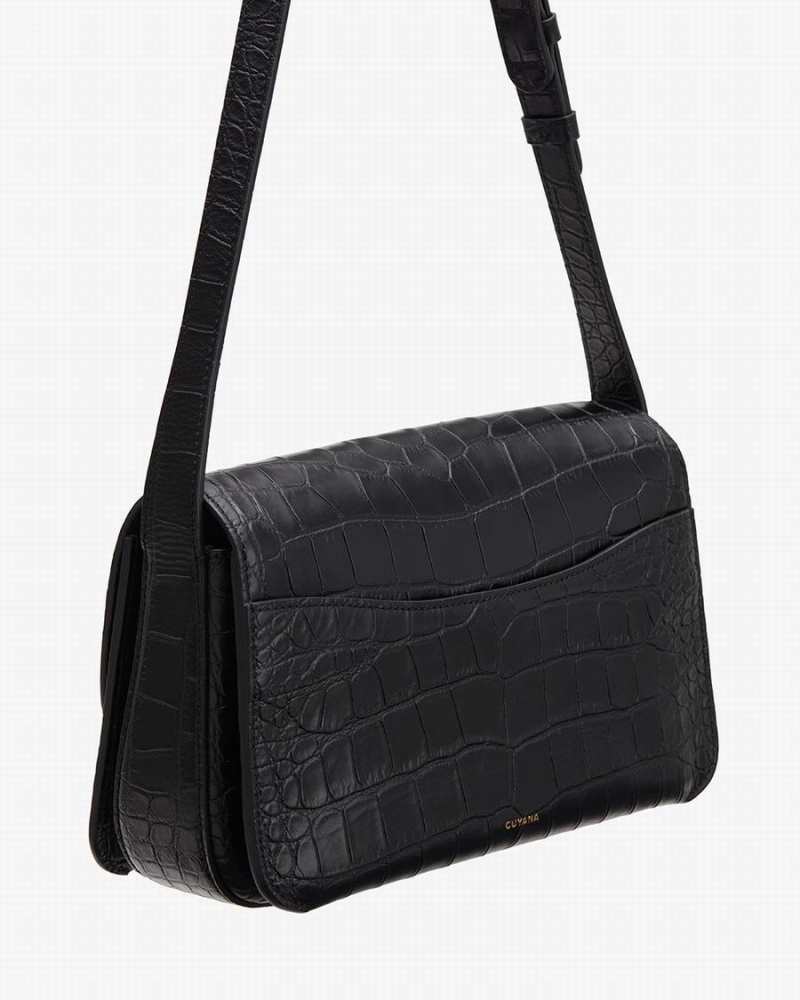 Bolsa De Hombro Cuyana Concertina Mujer Negras | HSU10099HN