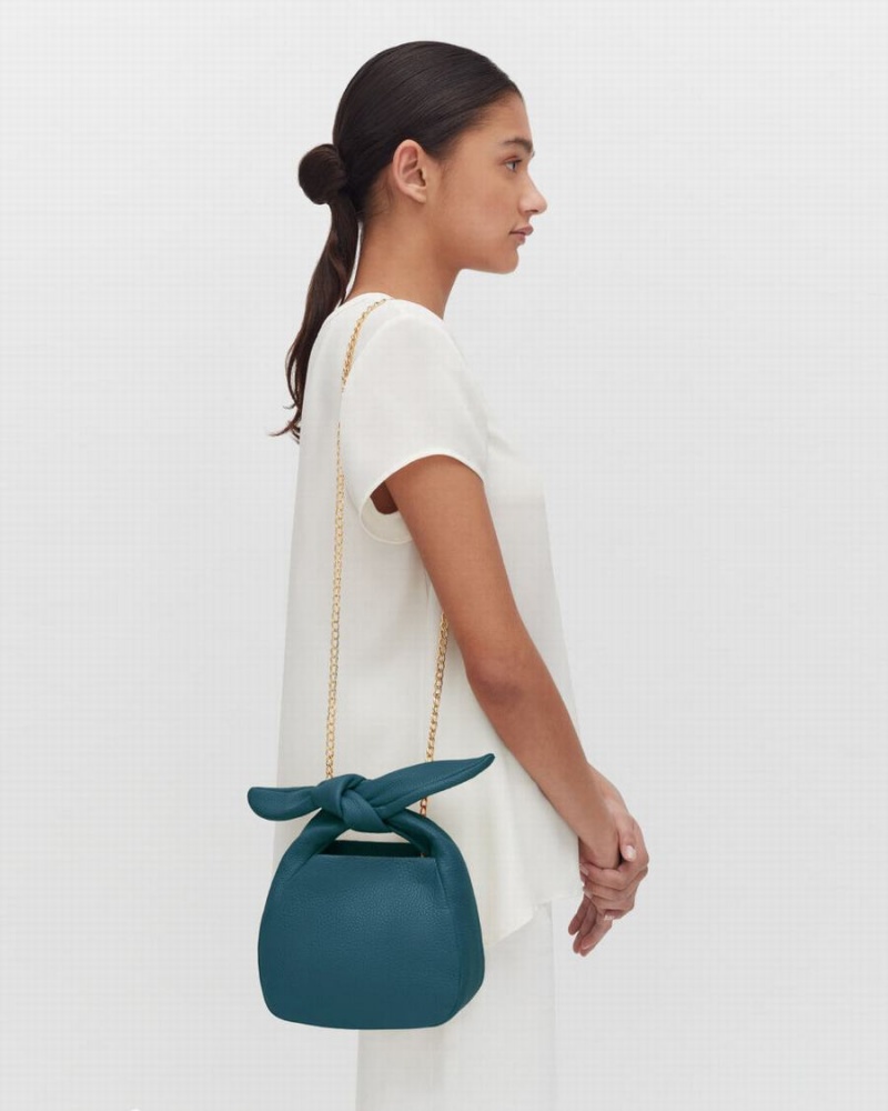 Bolsa De Hombro Cuyana Mini Bow Mujer Azules | ZCQ4793VW