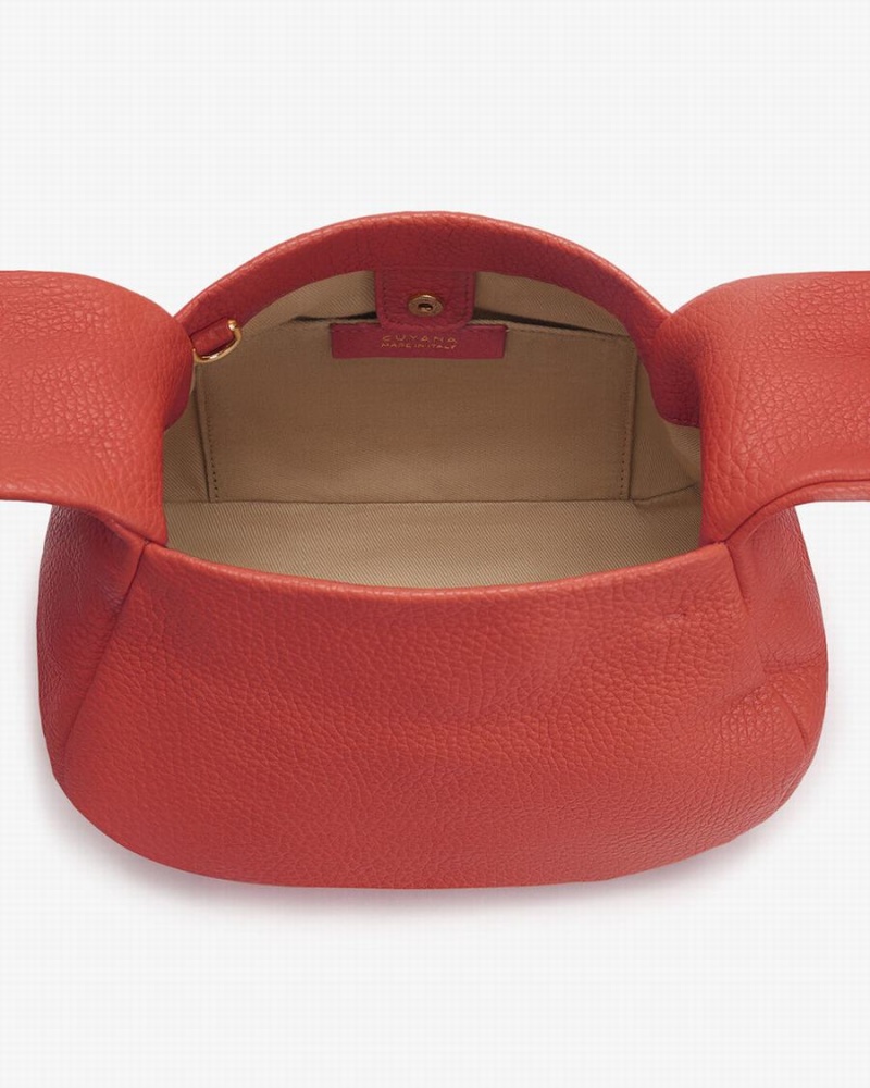 Bolsa De Hombro Cuyana Mini Bow Mujer Coral Oscuro | YRB5650VN