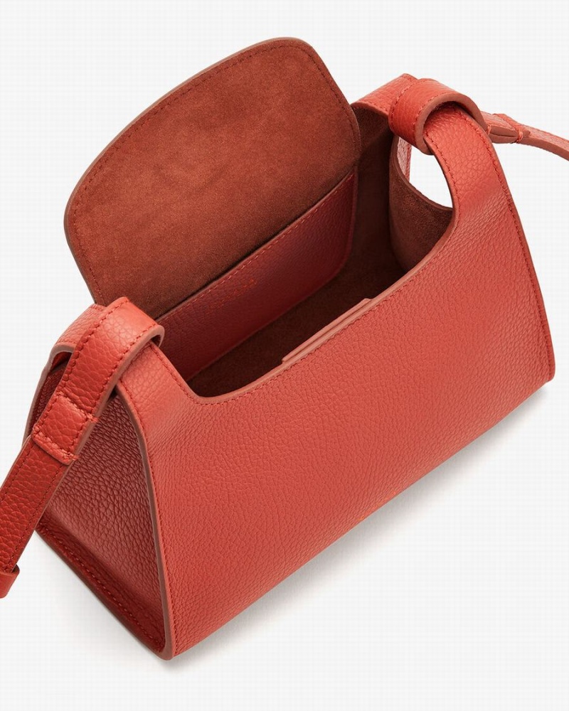 Bolsa De Hombro Cuyana Mini Double Loop Mujer Coral Oscuro | CTL2583GY