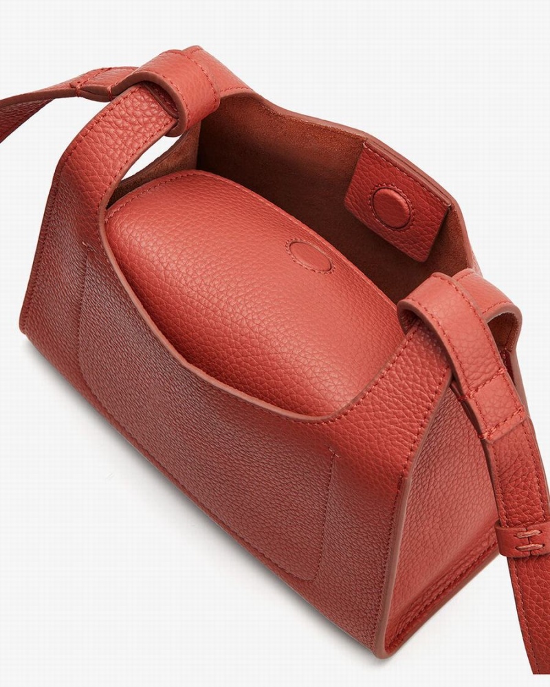 Bolsa De Hombro Cuyana Mini Double Loop Mujer Coral Oscuro | CTL2583GY