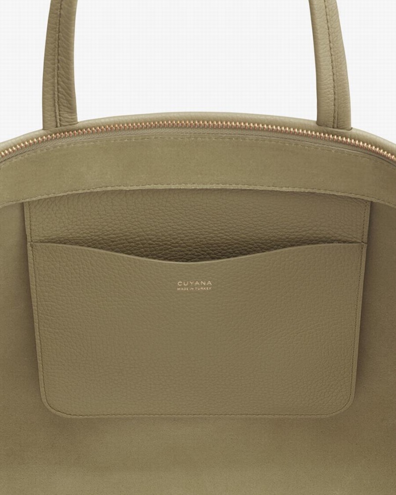 Bolso Tote Cuyana Altas Easy Cremallera Mujer Verde | PGT5680QF