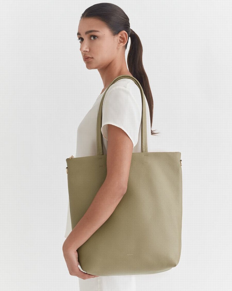 Bolso Tote Cuyana Altas Easy Cremallera Mujer Verde | PGT5680QF