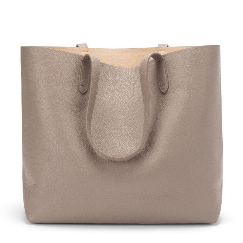 Bolso Tote Cuyana Classic Structured Cuero Mujer Gris Rosas | LXD195GT