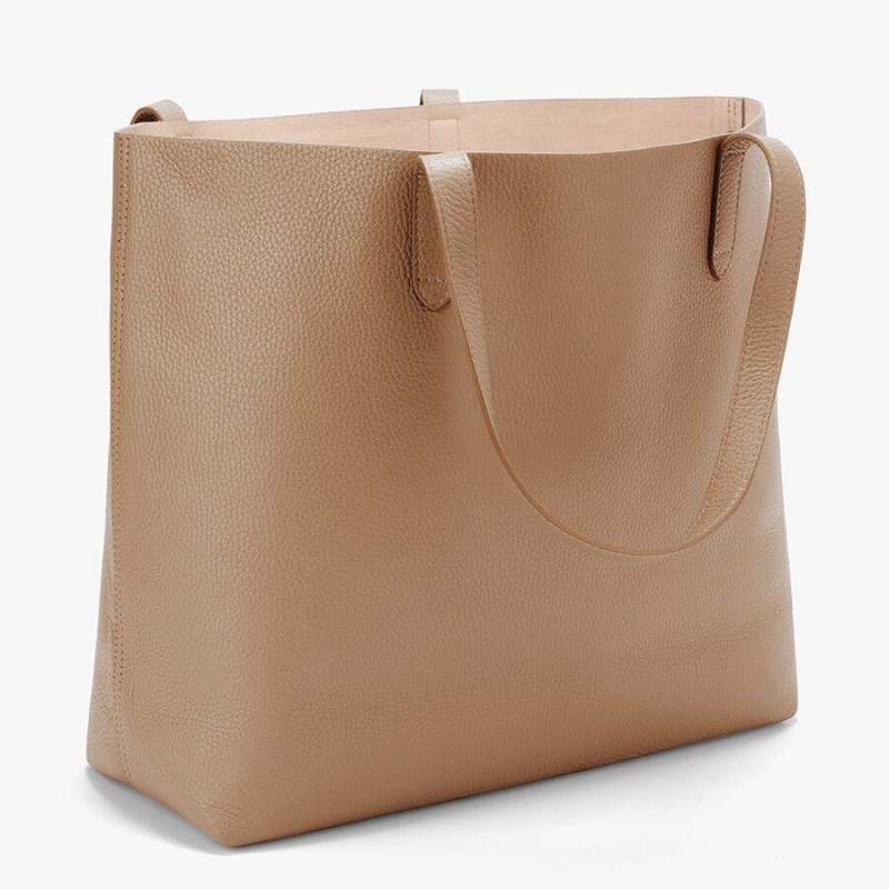 Bolso Tote Cuyana Classic Structured Cuero Mujer Kaki | LEZ7864RA