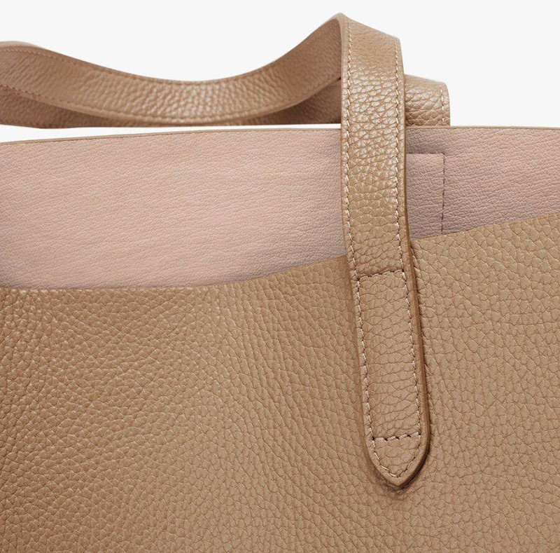 Bolso Tote Cuyana Classic Structured Cuero Mujer Kaki | LEZ7864RA