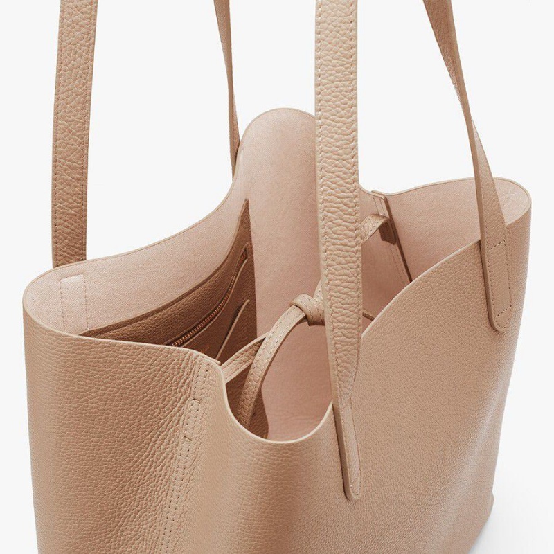 Bolso Tote Cuyana Classic Structured Cuero Mujer Kaki | LEZ7864RA