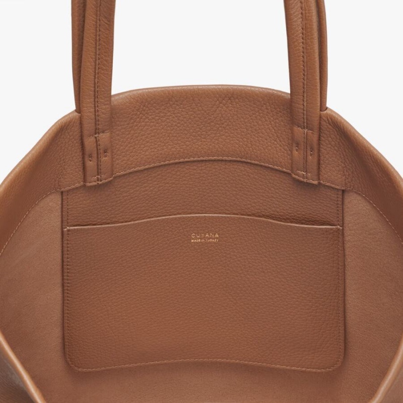 Bolso Tote Cuyana Small Easy Mujer Marrones | WEB2443CB