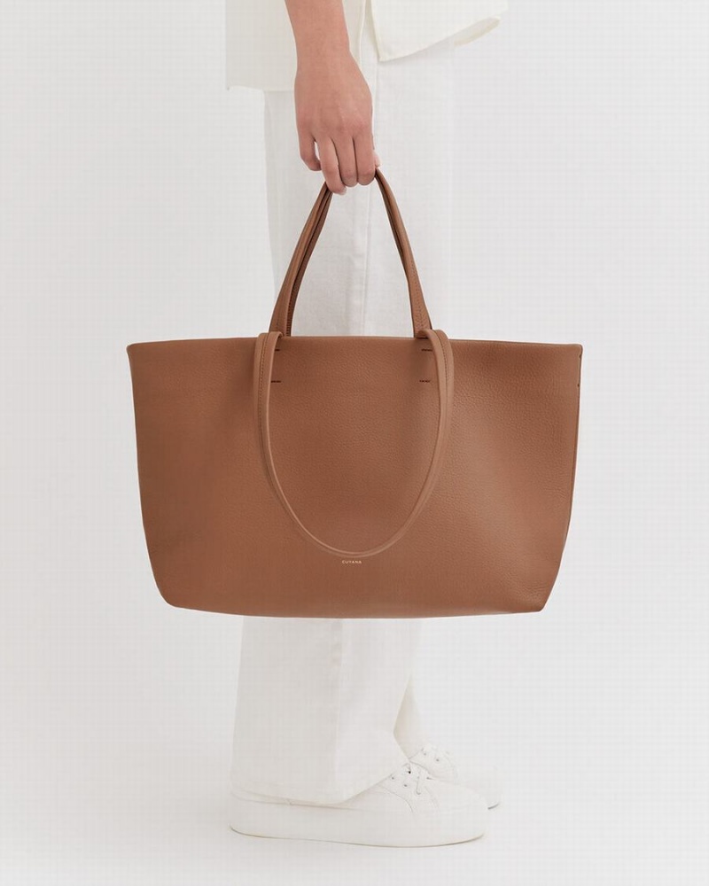 Bolso Tote Cuyana Small Easy Mujer Marrones | WEB2443CB