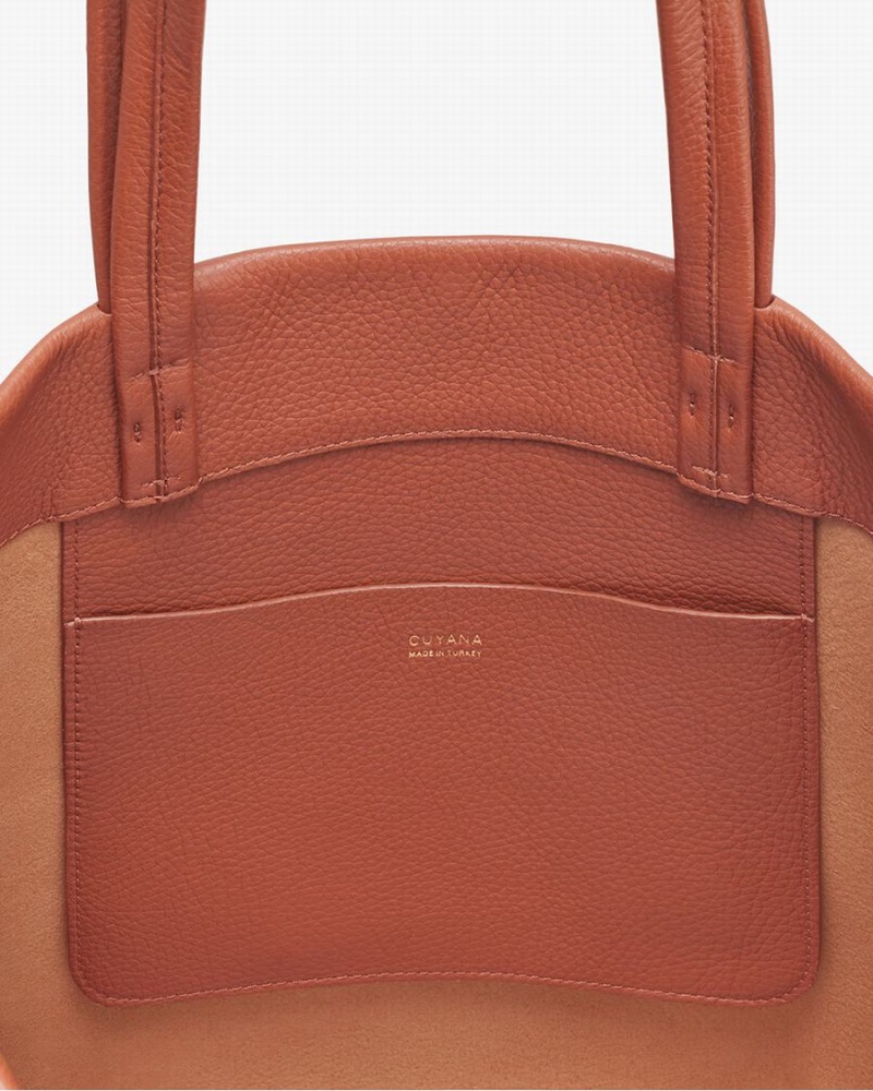 Bolso Tote Cuyana Small Easy Mujer Rojas Marrones | IQF2688HK