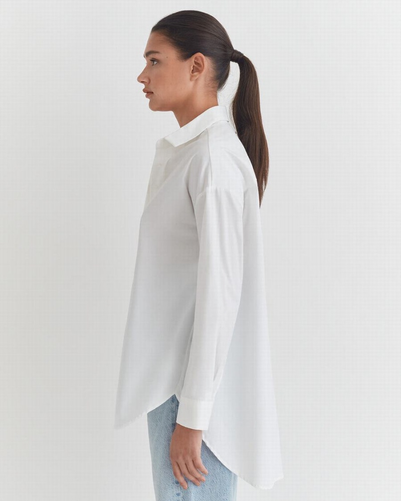 Camisas Cuyana Poplin Oversized Mujer Blancas | JRQ467AU