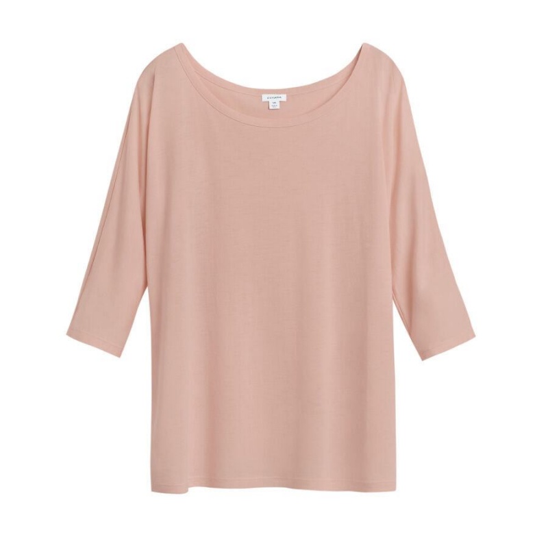 Camiseta Cuyana Organic Pima Drape-Back Mujer Rosas | KVC2971VS