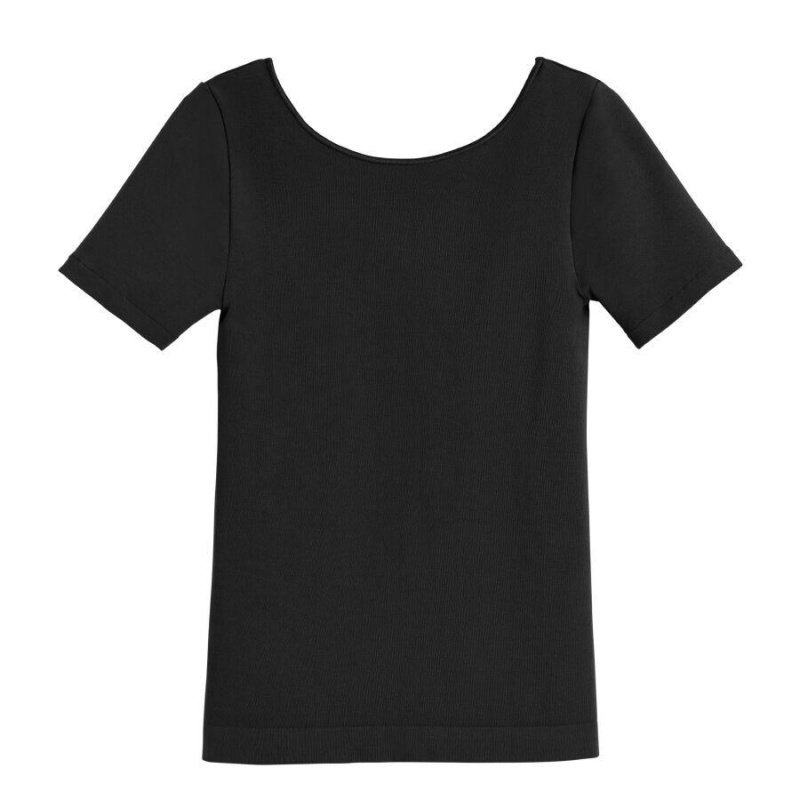 Camiseta Cuyana Stretch Scoop Neck Tee Mujer Negras | AAB538GN