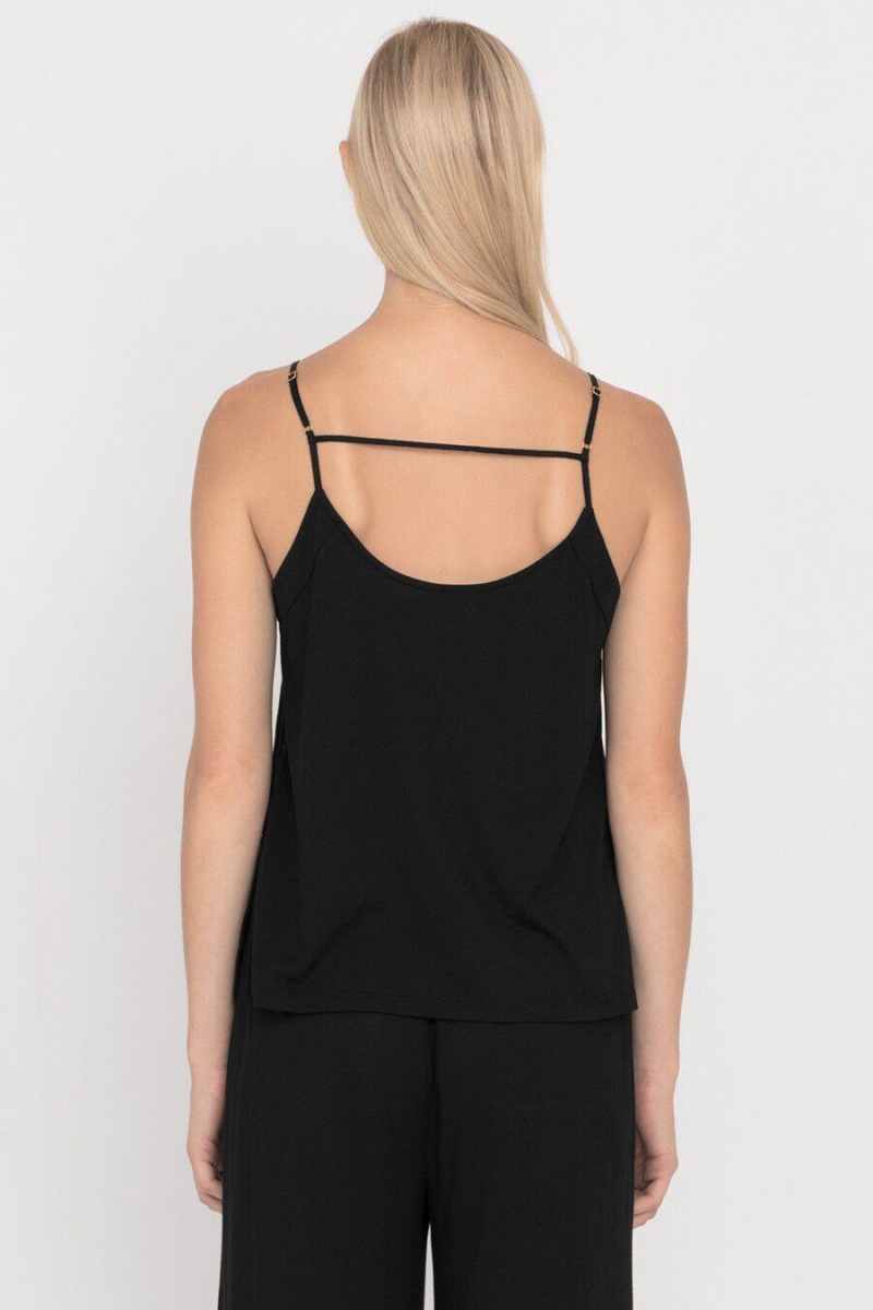 Camiseta Tirantes Cuyana Organic Pima Cami Mujer Negras | JPJ4587BV