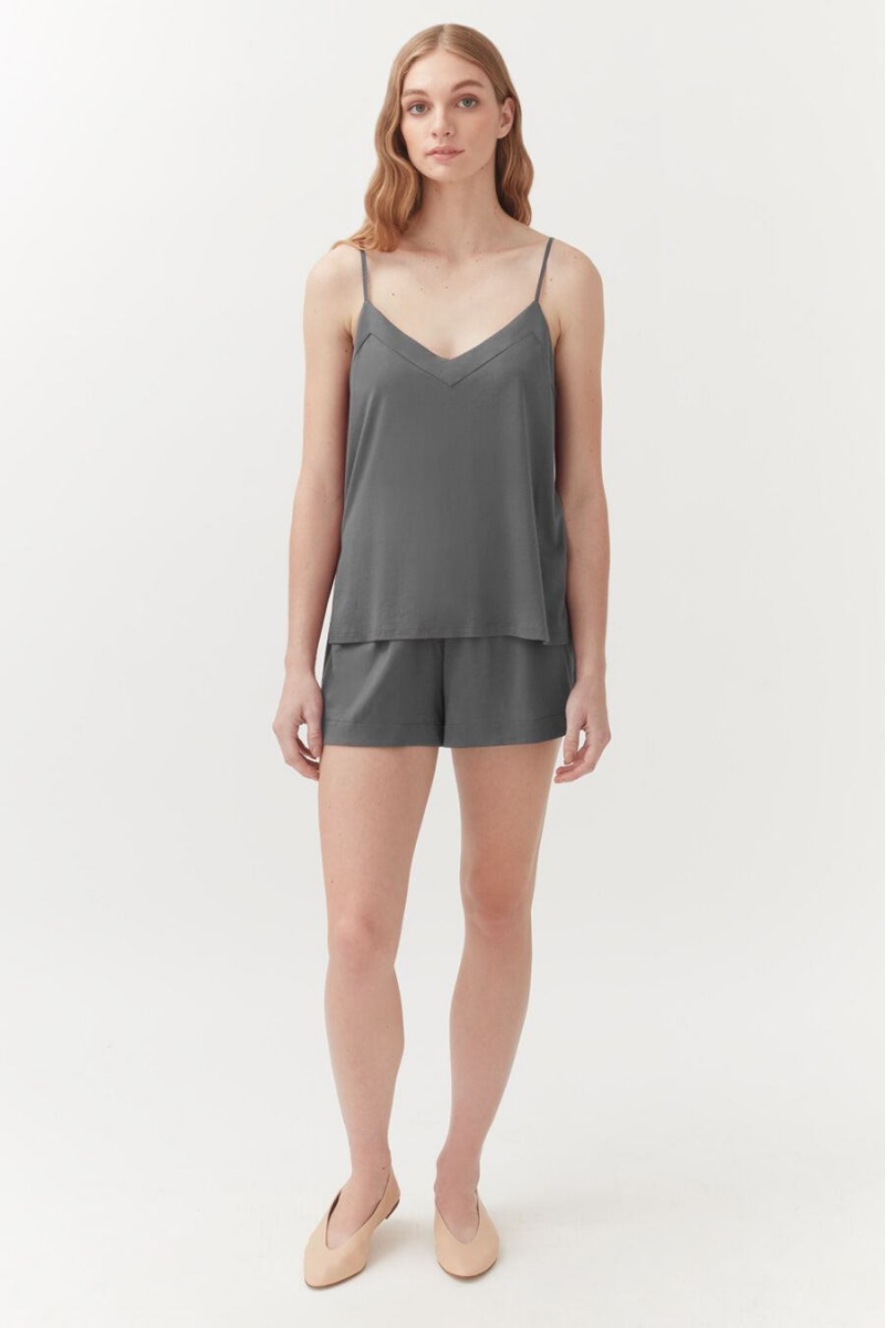 Camiseta Tirantes Cuyana Organic Pima Cami Mujer Gris | MHT6842HX