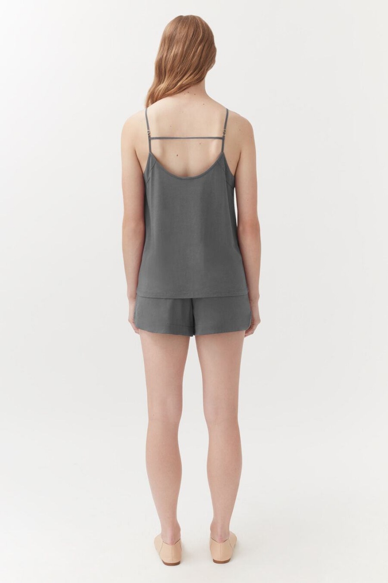 Camiseta Tirantes Cuyana Organic Pima Cami Mujer Gris | MHT6842HX