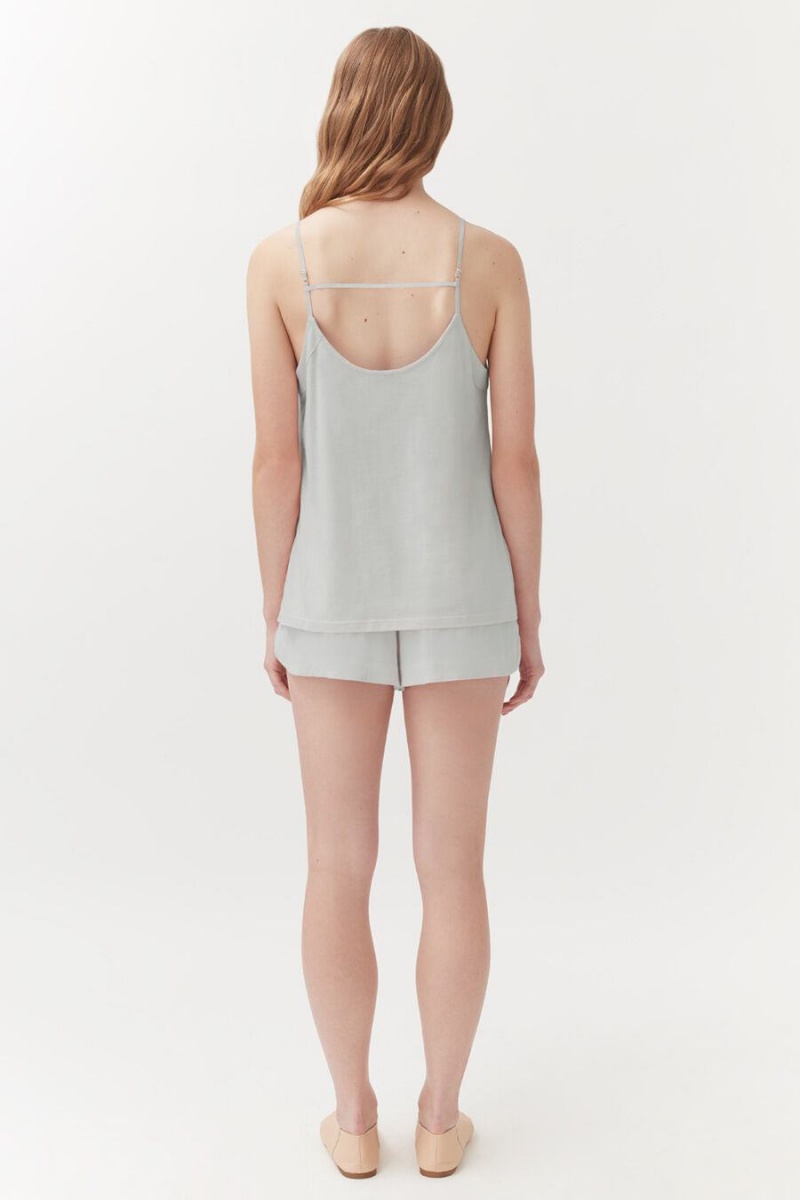 Camiseta Tirantes Cuyana Organic Pima Cami Mujer Gris | ZMT3033IN