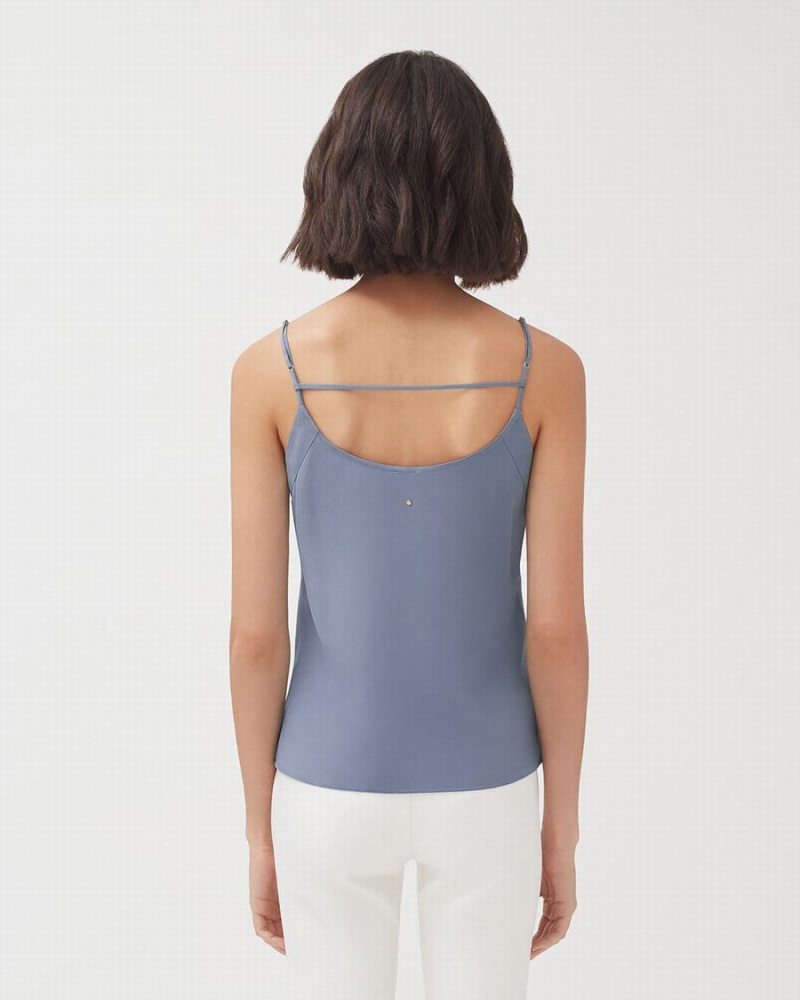 Camiseta Tirantes Cuyana Silk Cami Mujer Azules | VGU1718BY