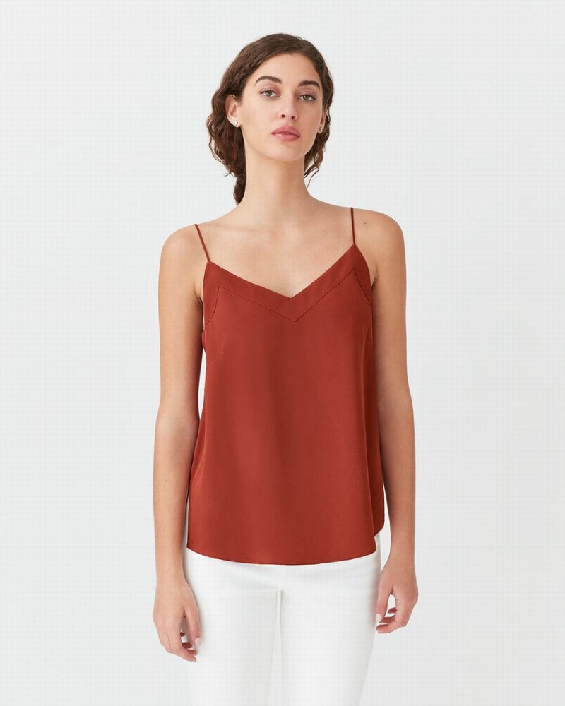 Camiseta Tirantes Cuyana Silk Cami Mujer Rojas | IIY3959AW