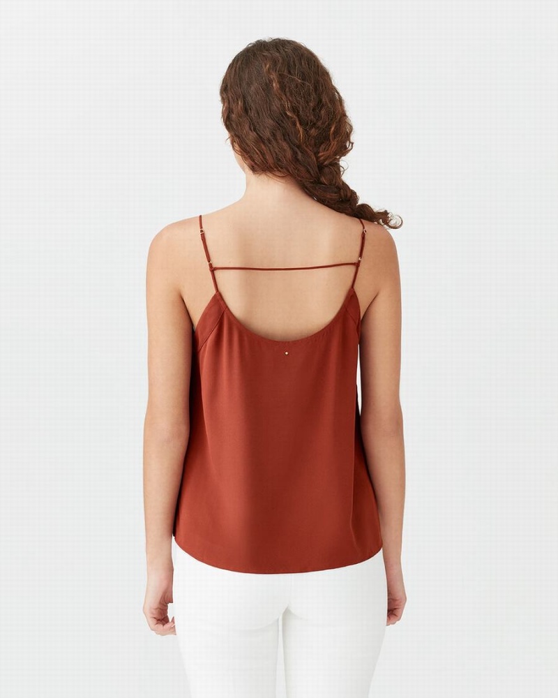 Camiseta Tirantes Cuyana Silk Cami Mujer Rojas | IIY3959AW