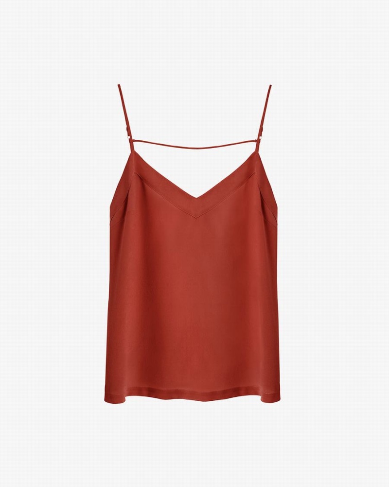 Camiseta Tirantes Cuyana Silk Cami Mujer Rojas | IIY3959AW