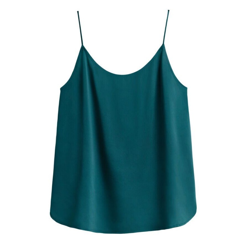 Camiseta Tirantes Cuyana Washable Charmeuse Cross-Back Cami Mujer Azules | ZVP6556KF