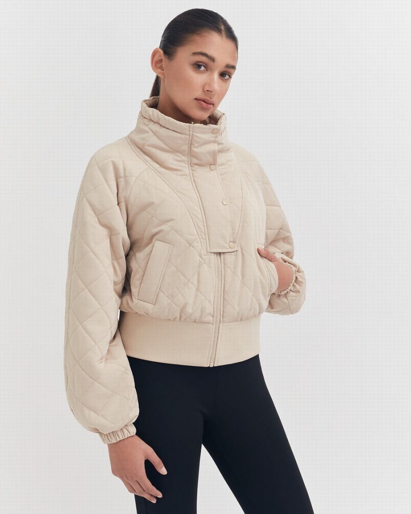 Chaquetas De Plumas Cuyana Balloon Sleeve Light Puffer Mujer Marrones | UVY3458NY