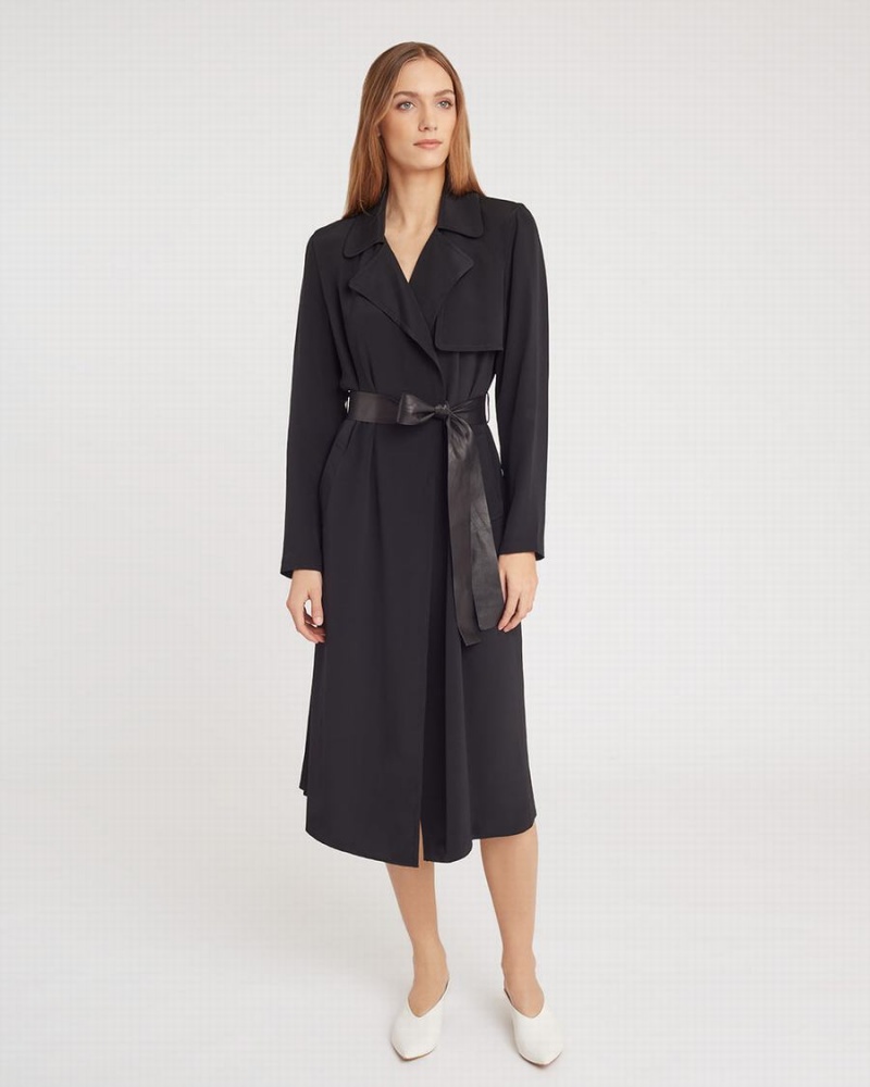 Cortavientos Cuyana Silk Classic Trench Mujer Negras | WNT2518DD