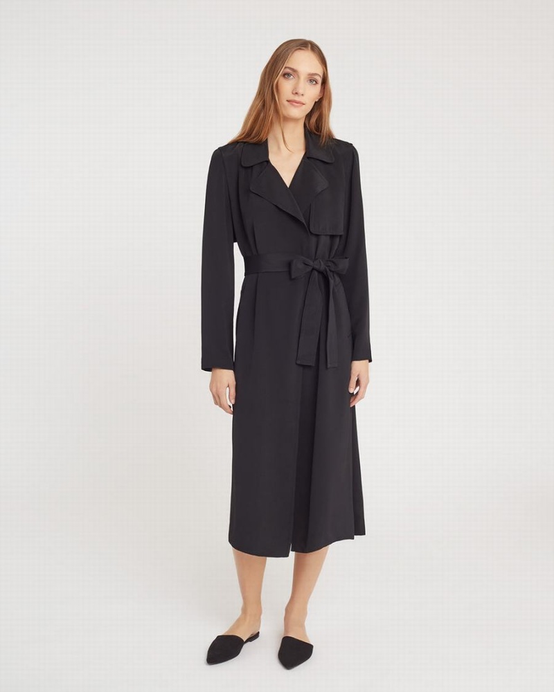 Cortavientos Cuyana Silk Classic Trench Mujer Negras | WNT2518DD