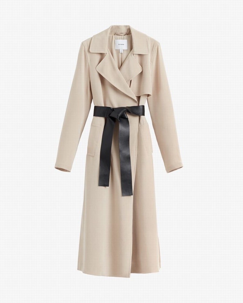 Cortavientos Cuyana Silk Classic Trench Mujer Marrones | ZTQ99100GC